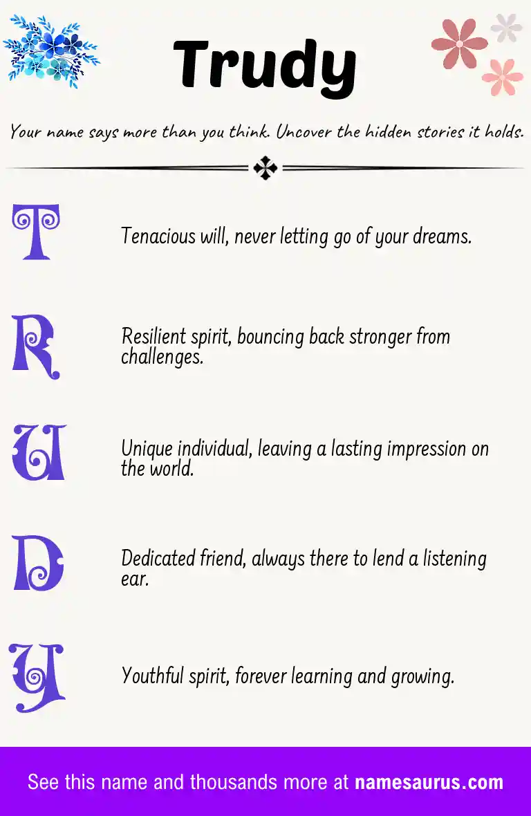 Acrostic poem about Trudy.