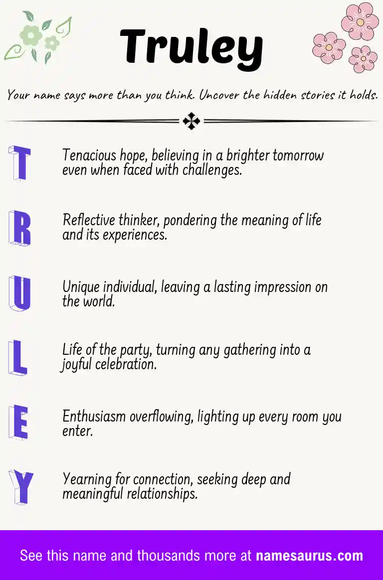 Acrostic poem about Truley.