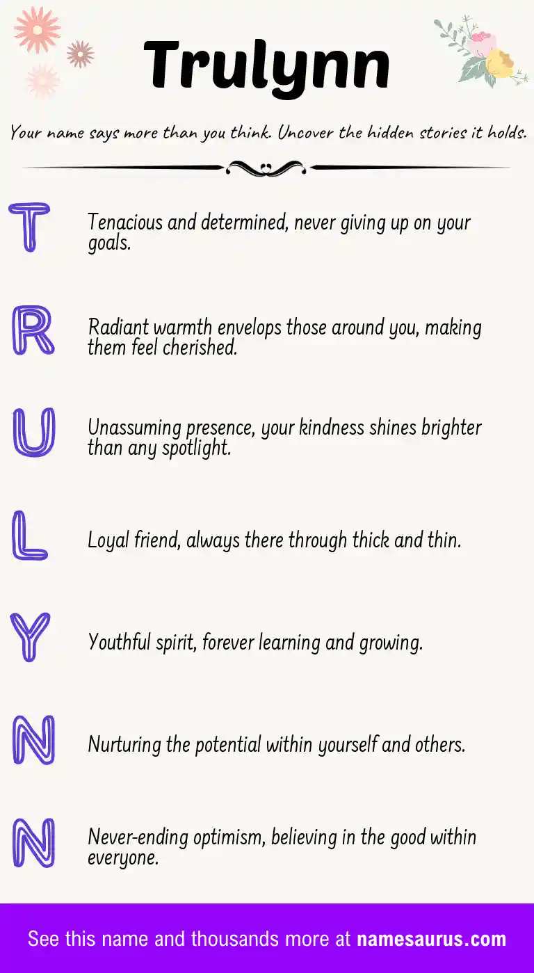Acrostic poem about Trulynn.