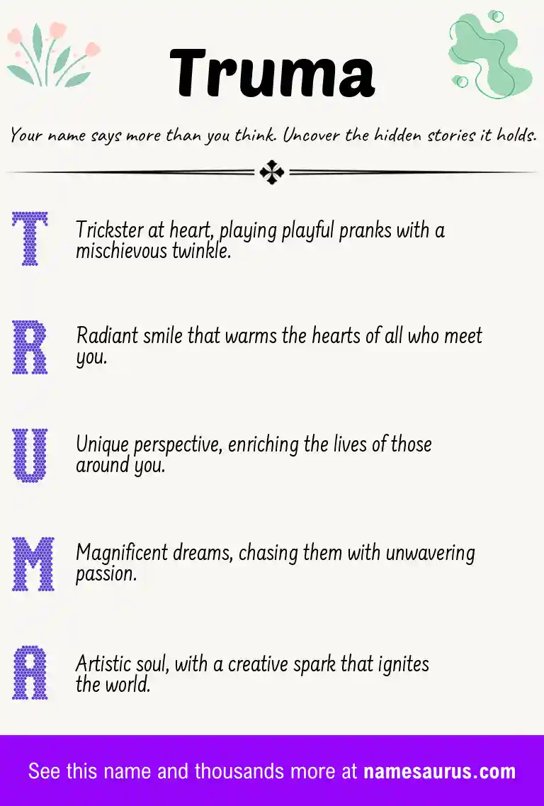 Acrostic poem about Truma.