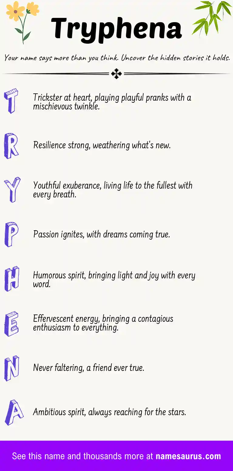 Acrostic poem about Tryphena.