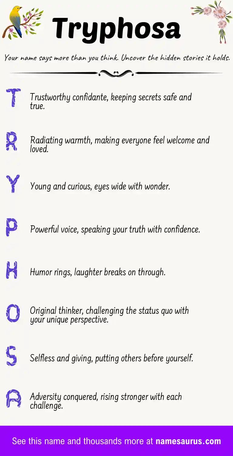 Acrostic poem about Tryphosa.