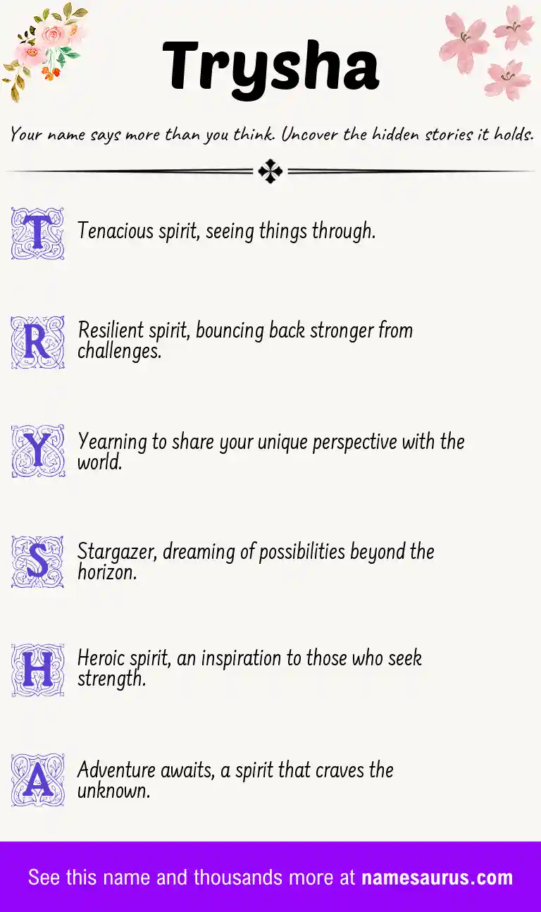 Acrostic poem about Trysha.