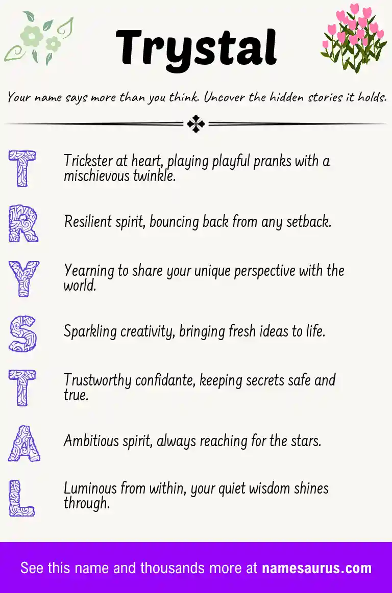 Acrostic poem about Trystal.