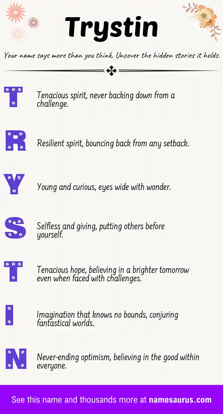 Acrostic poem about Trystin.