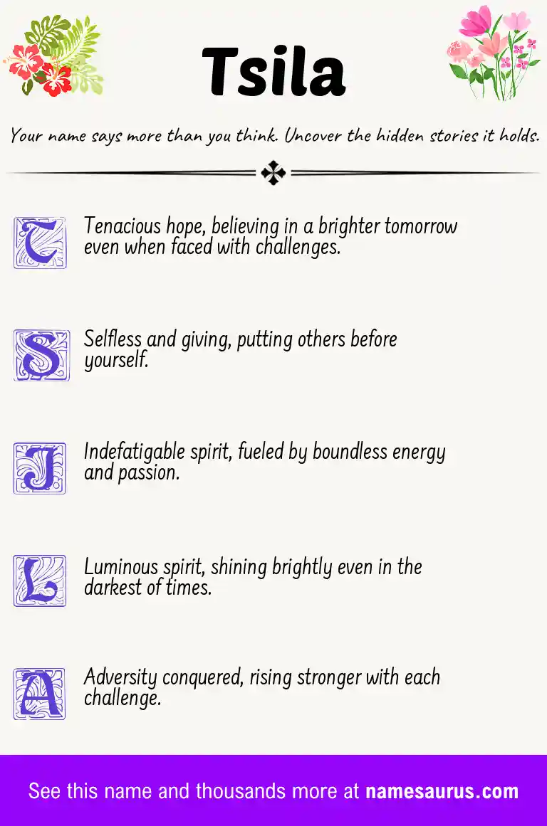 Acrostic poem about Tsila.