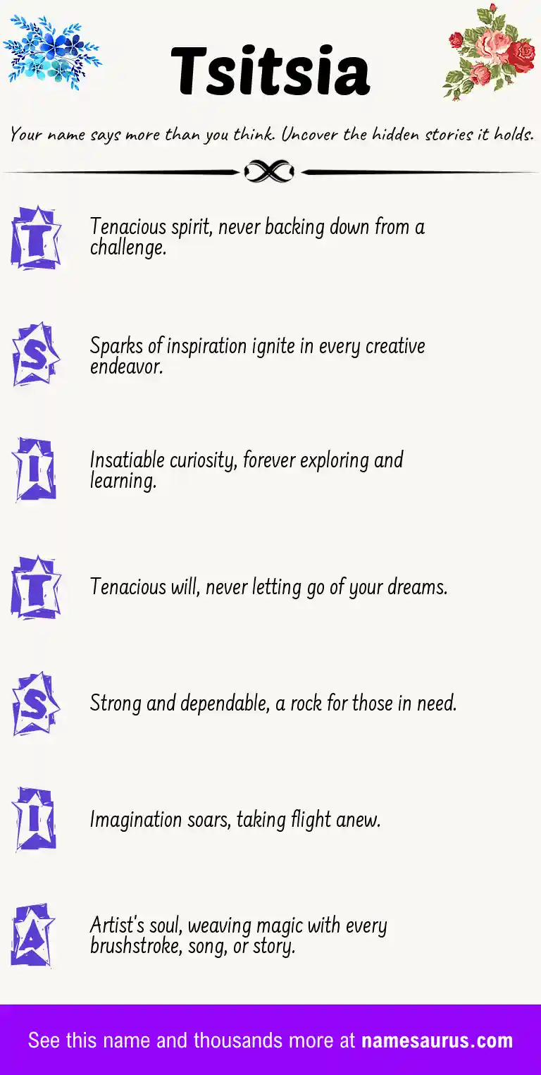 Acrostic poem about Tsitsia.