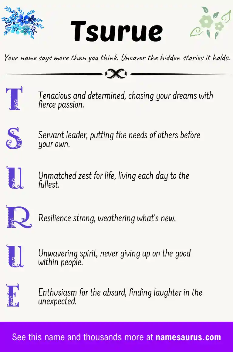 Acrostic poem about Tsurue.