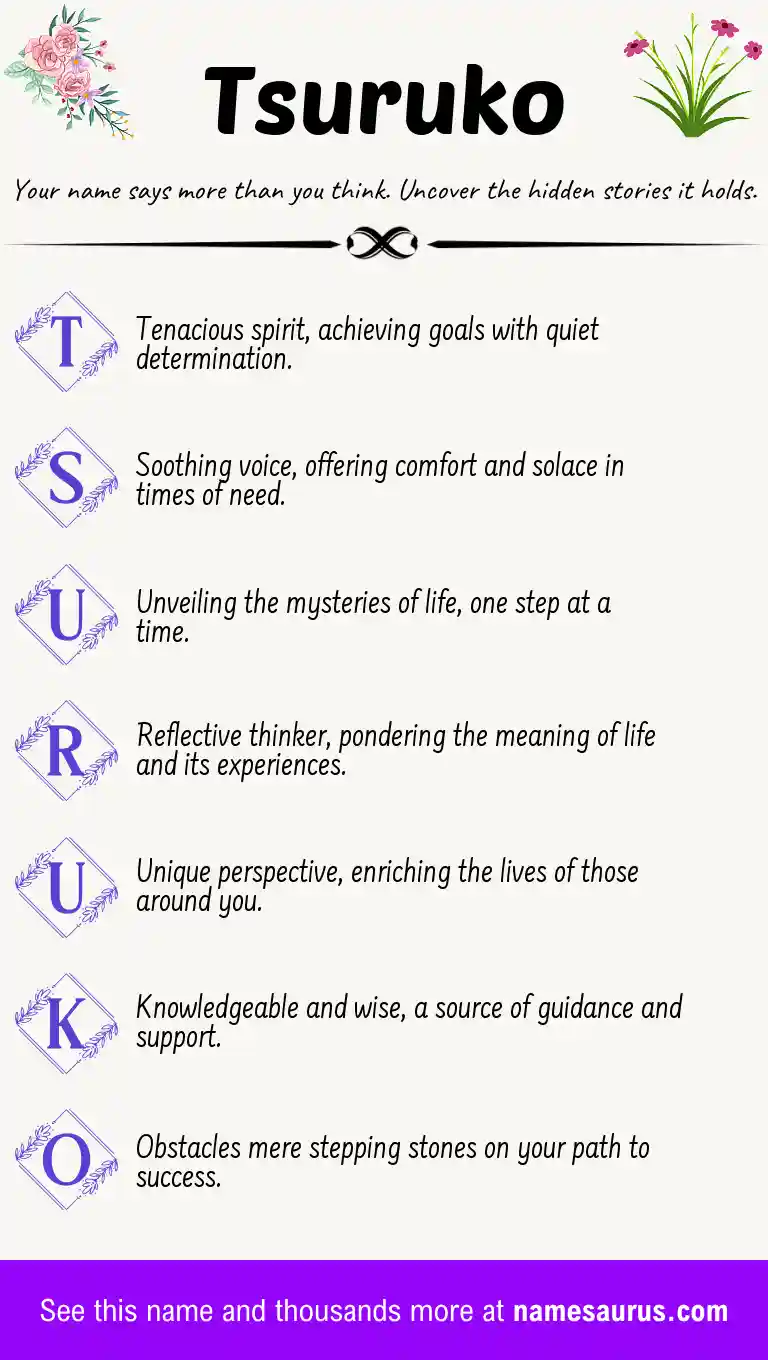 Acrostic poem about Tsuruko.