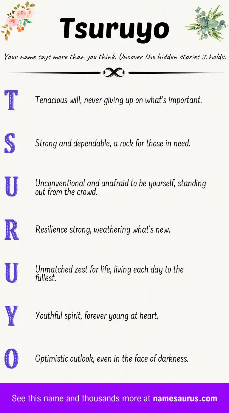 Acrostic poem about Tsuruyo.