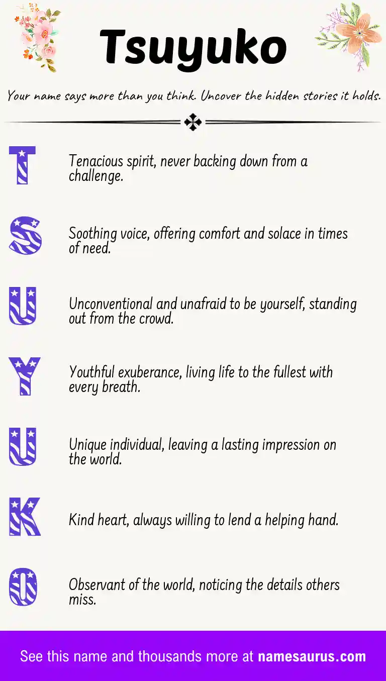 Acrostic poem about Tsuyuko.
