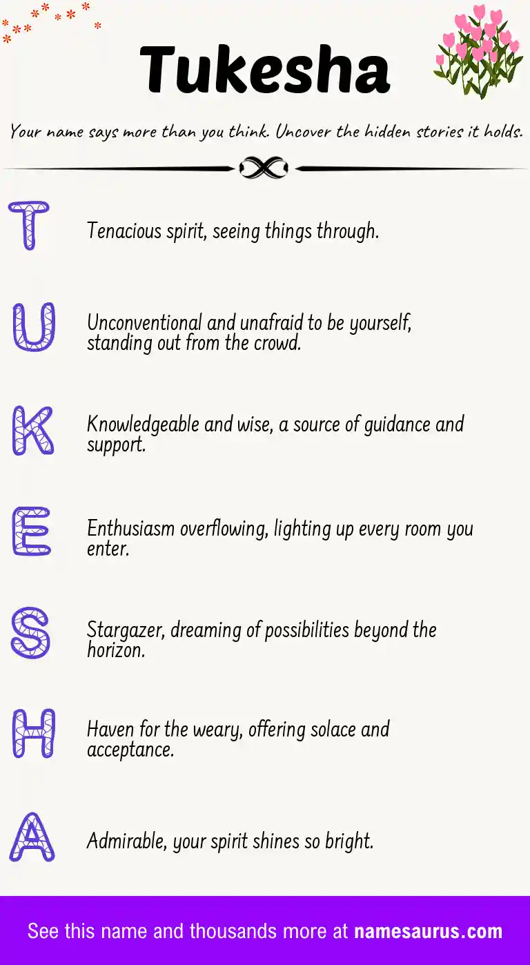 Acrostic poem about Tukesha.
