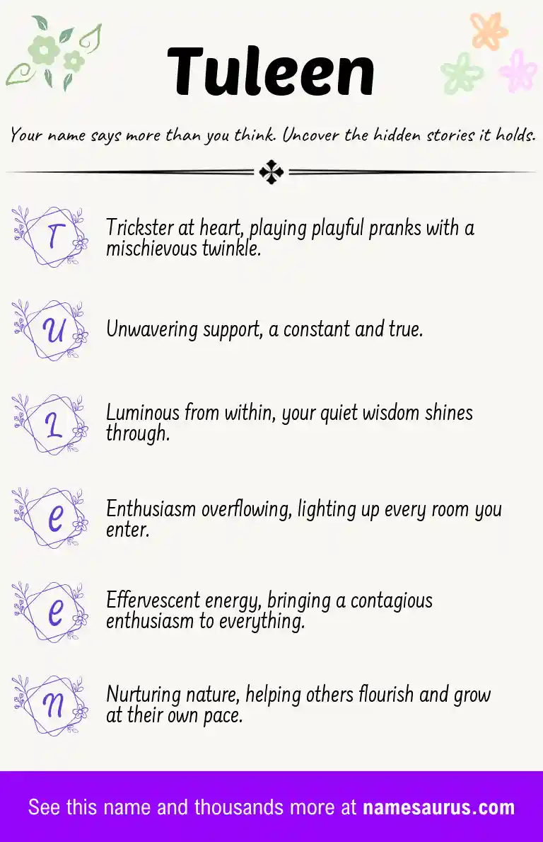 Acrostic poem about Tuleen.