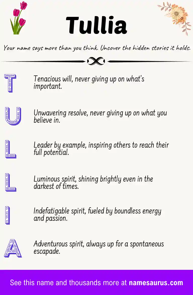 Acrostic poem about Tullia.