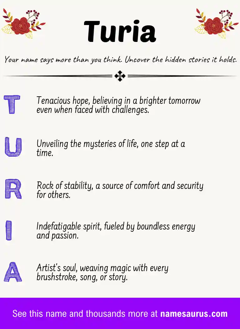 Acrostic poem about Turia.