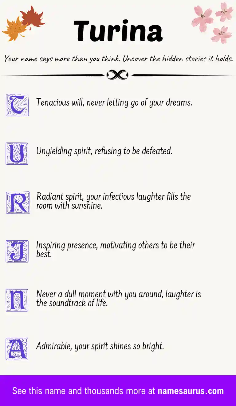 Acrostic poem about Turina.