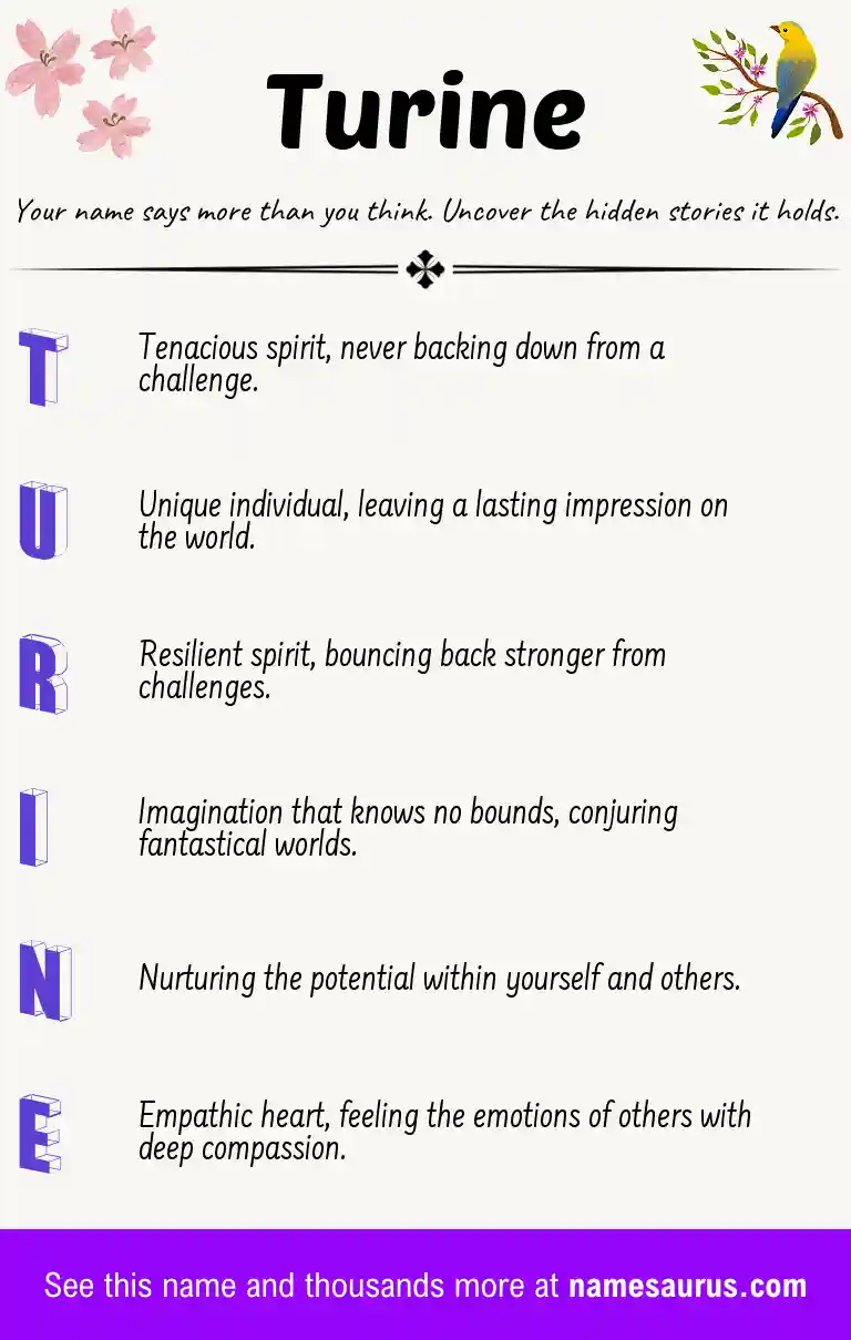 Acrostic poem about Turine.