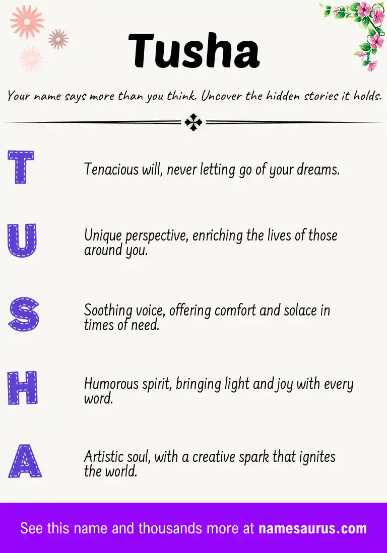 Acrostic poem about Tusha.