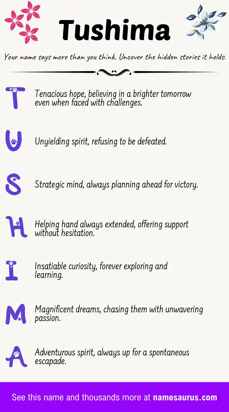 Acrostic poem about Tushima.