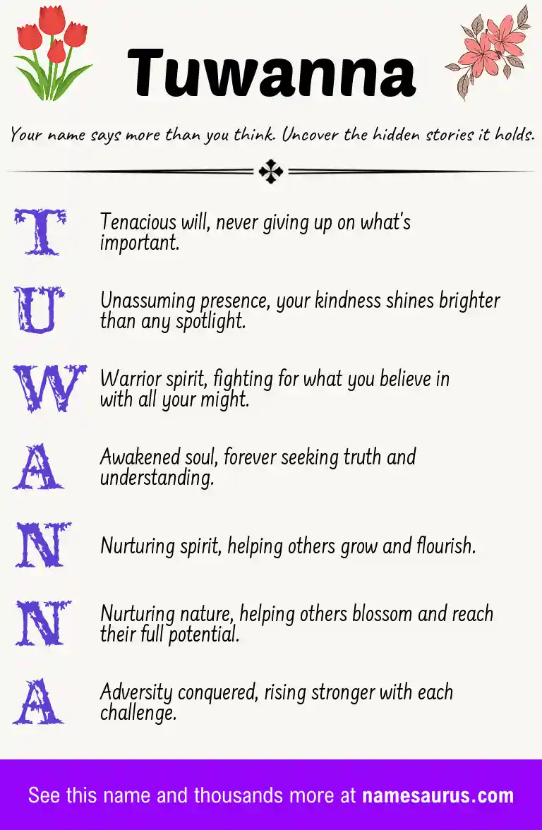 Acrostic poem about Tuwanna.