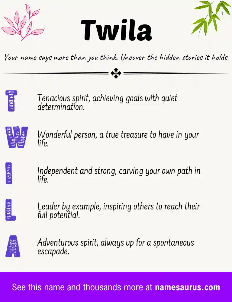 Acrostic poem about Twila.