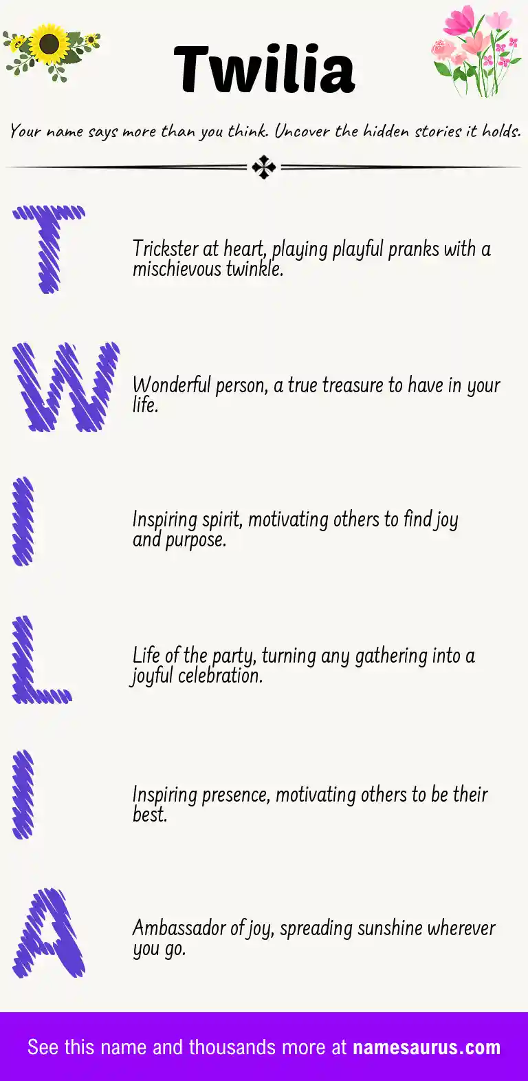 Acrostic poem about Twilia.