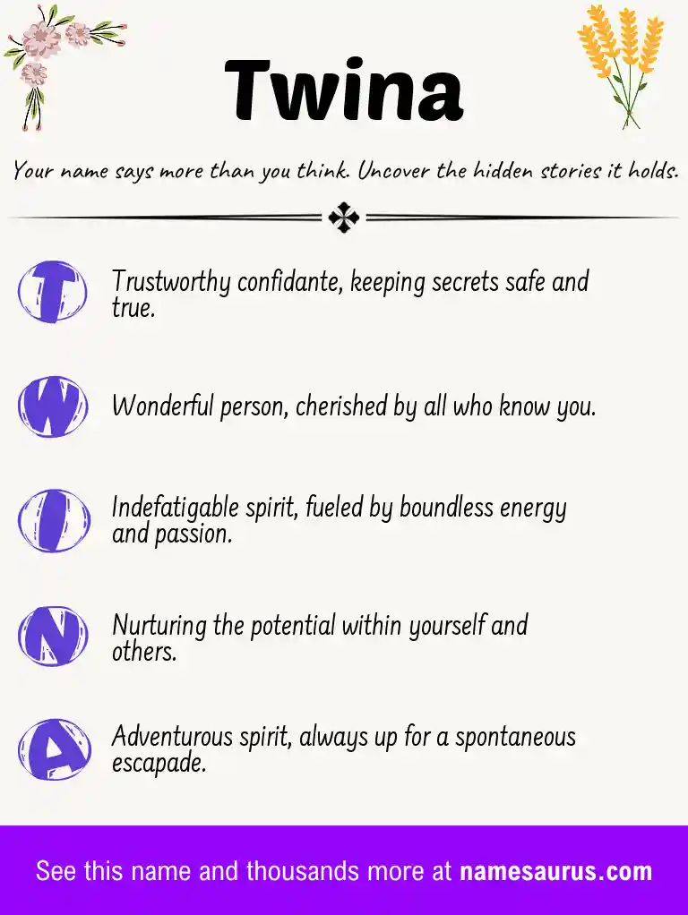 Acrostic poem about Twina.
