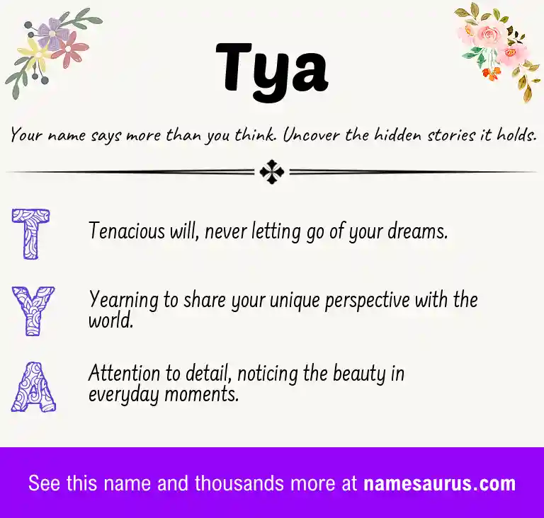 Acrostic poem about Tya.