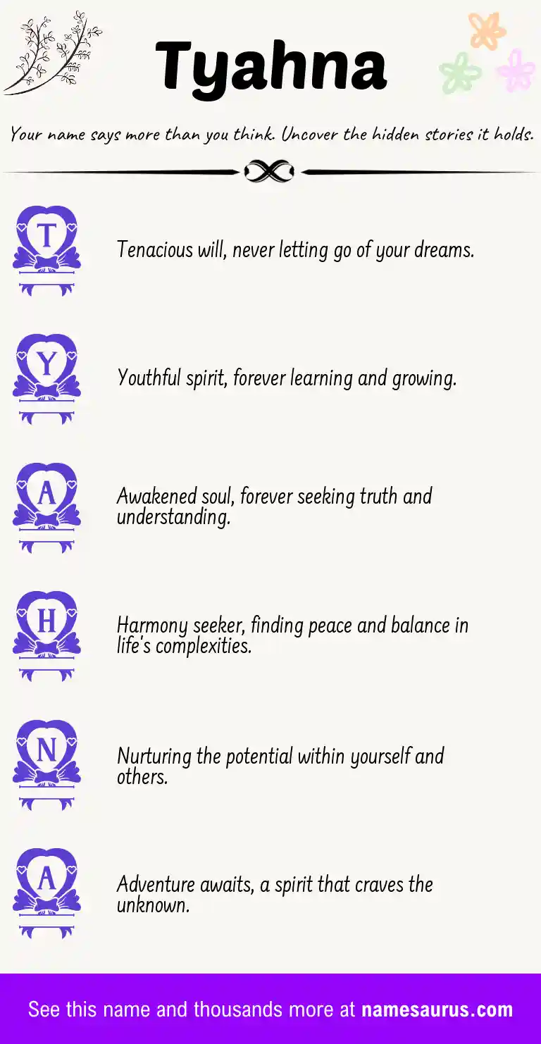 Acrostic poem about Tyahna.