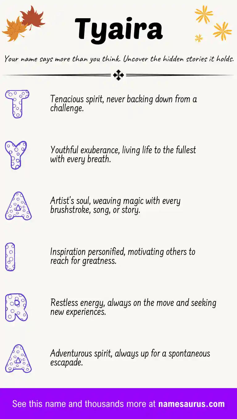 Acrostic poem about Tyaira.