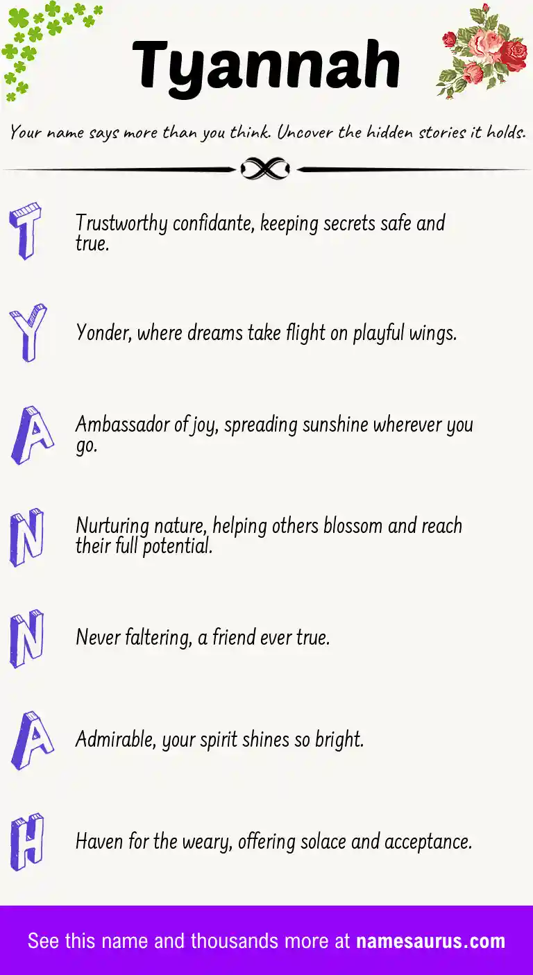 Acrostic poem about Tyannah.