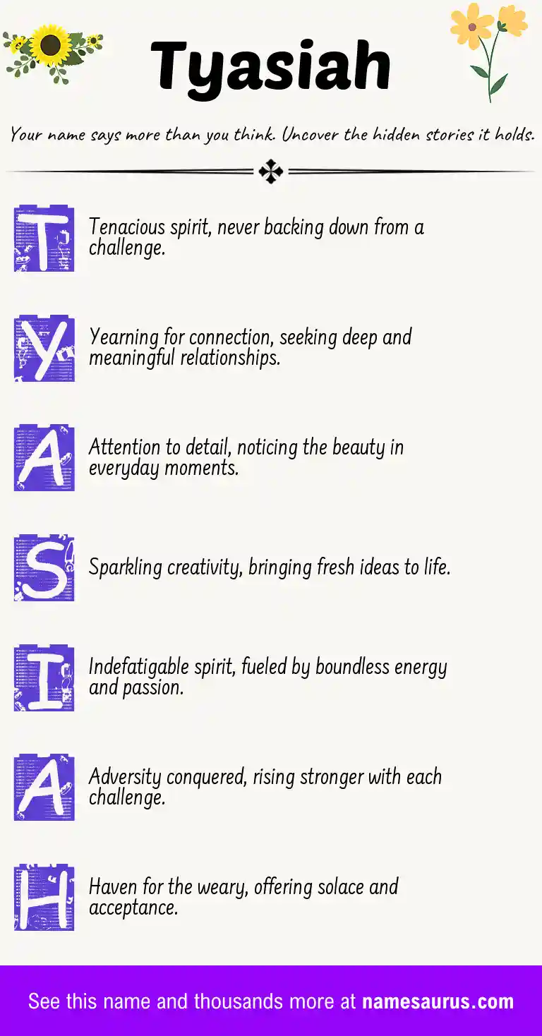 Acrostic poem about Tyasiah.