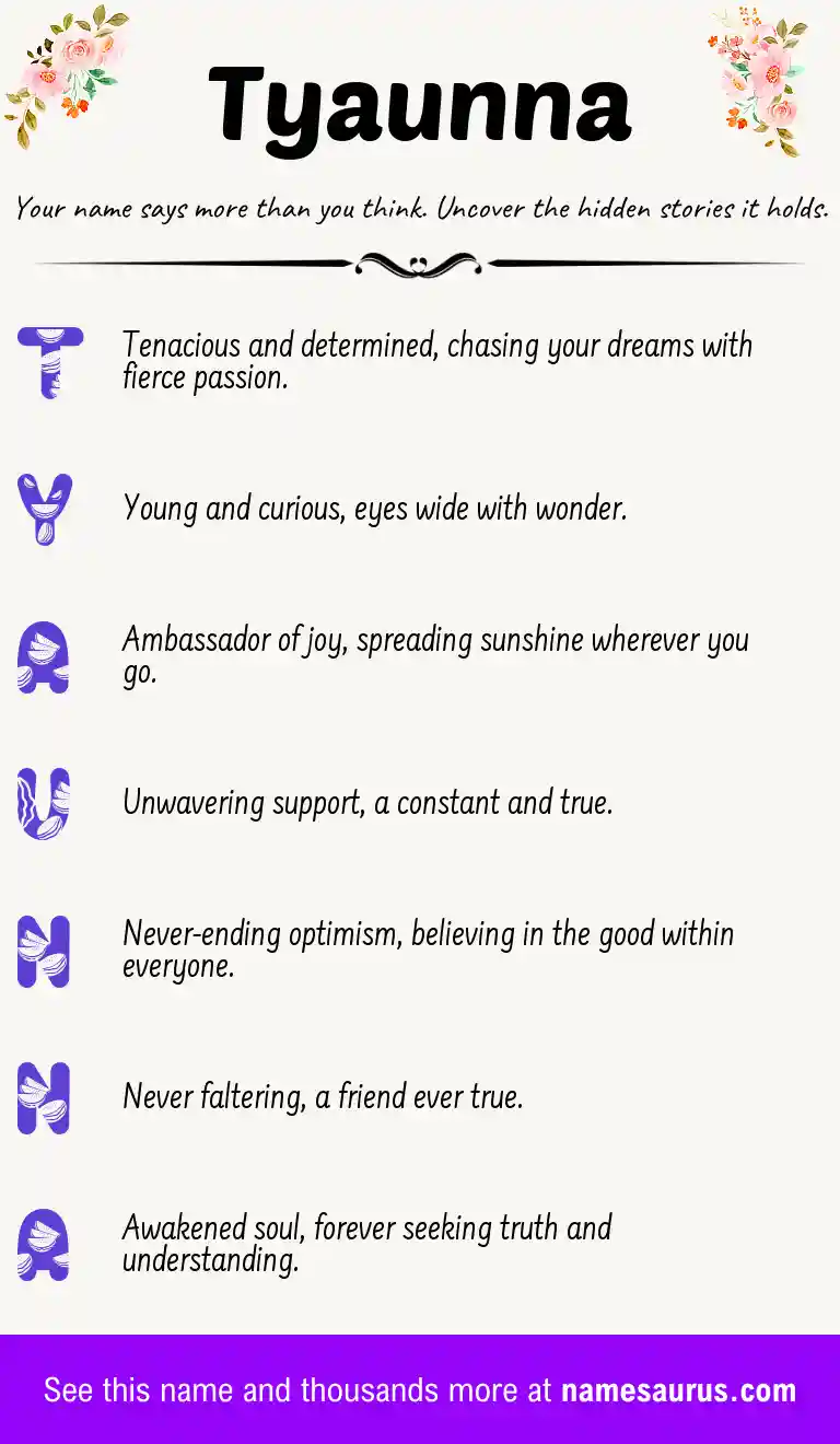 Acrostic poem about Tyaunna.