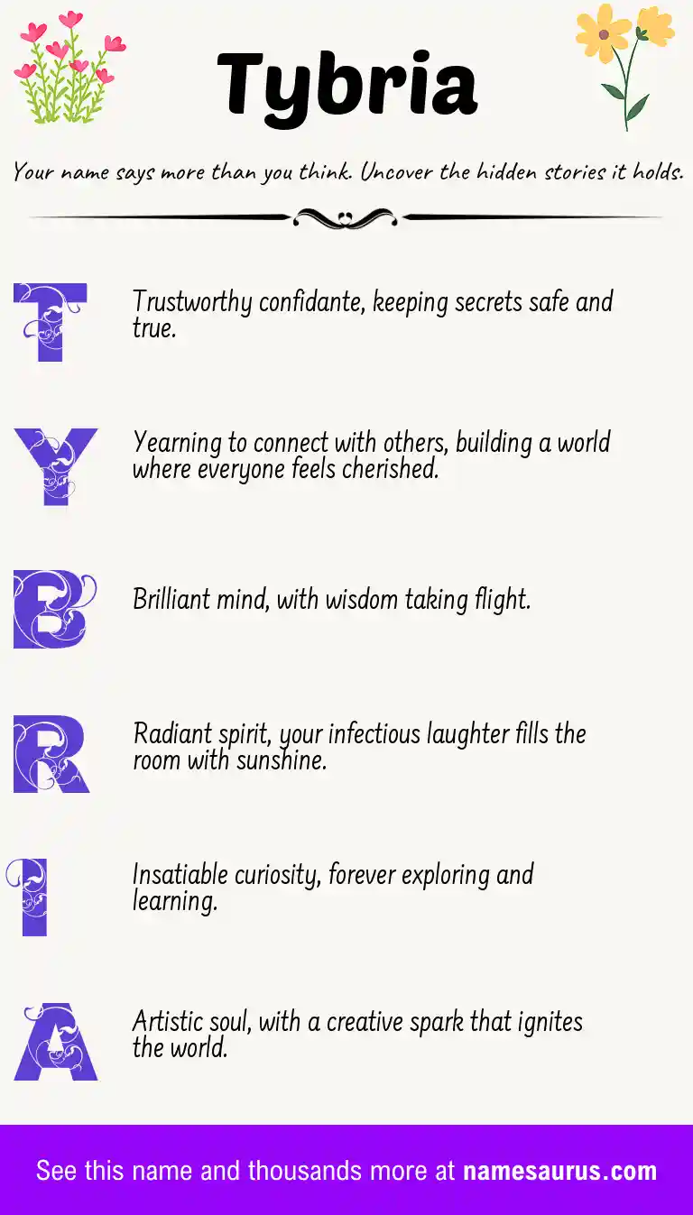 Acrostic poem about Tybria.