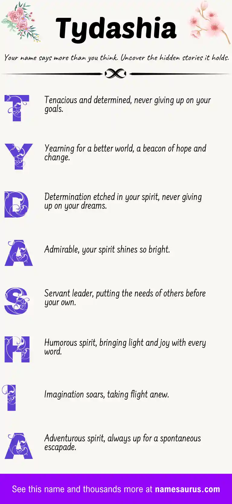 Acrostic poem about Tydashia.