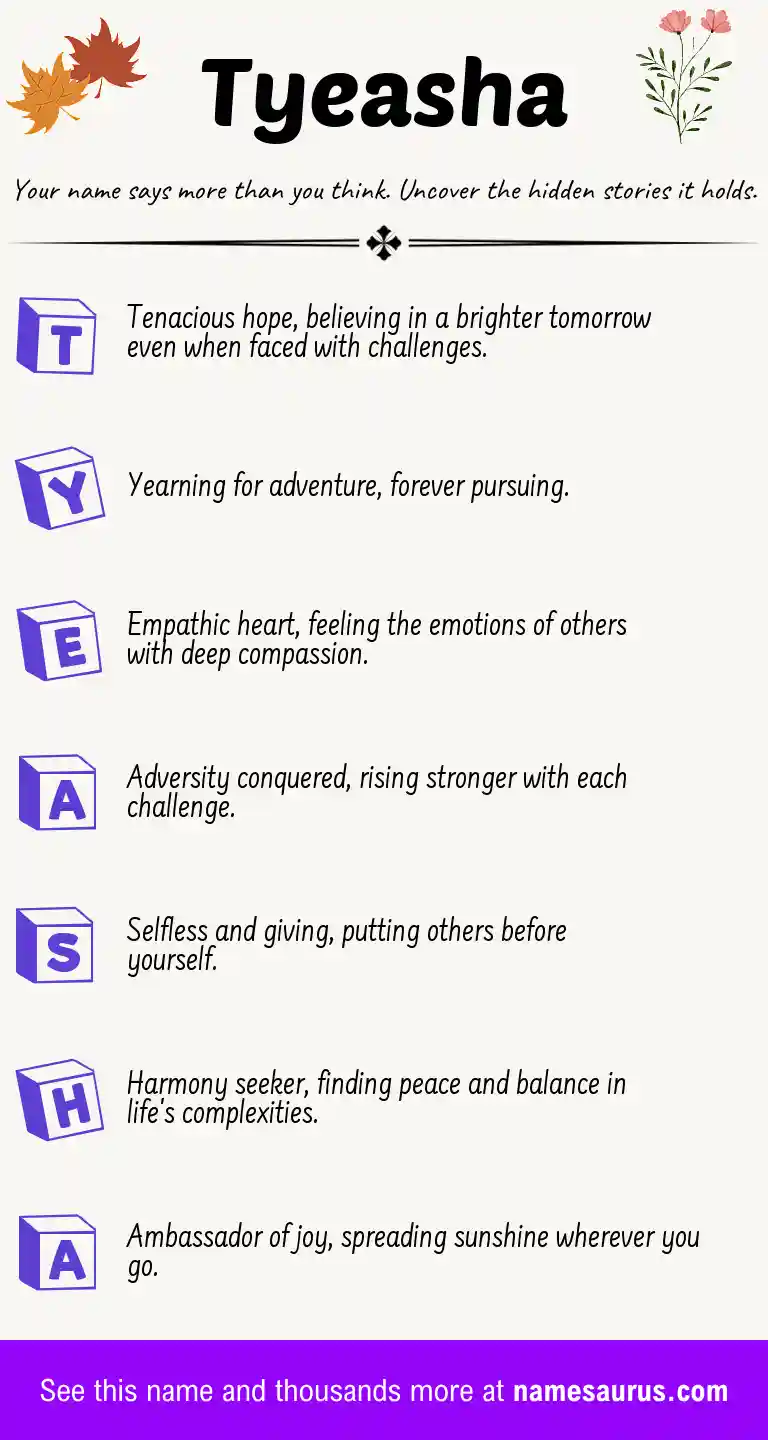 Acrostic poem about Tyeasha.