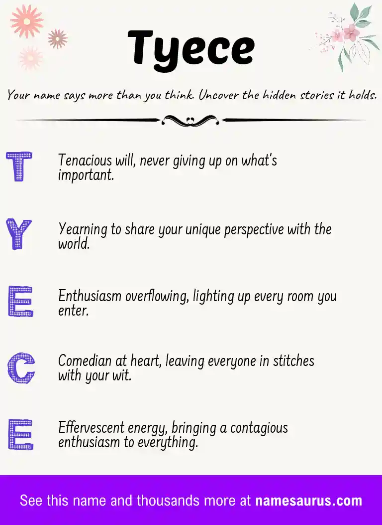 Acrostic poem about Tyece.