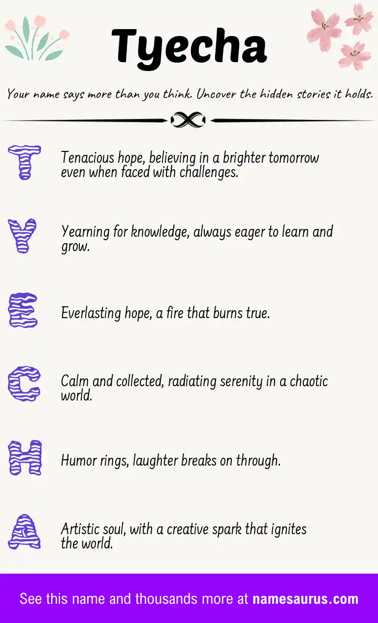 Acrostic poem about Tyecha.