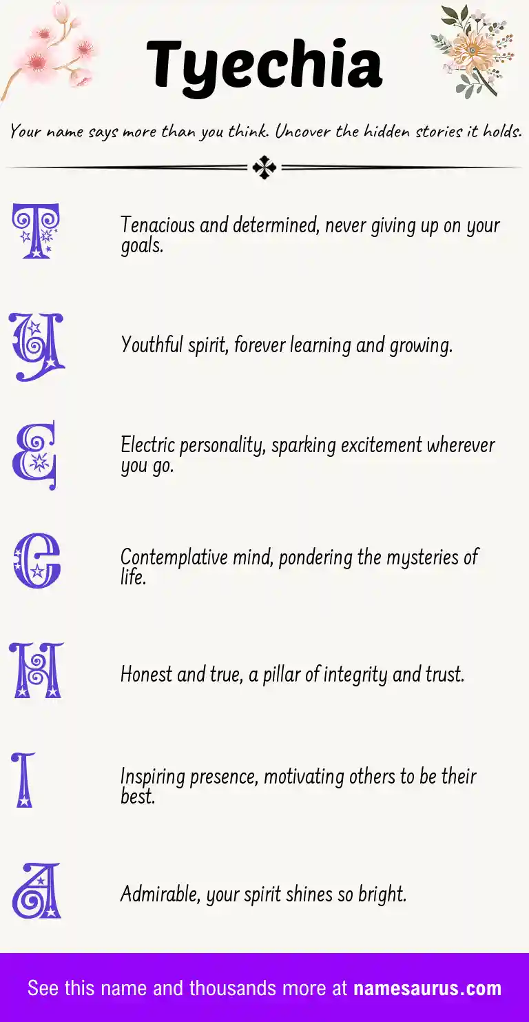 Acrostic poem about Tyechia.
