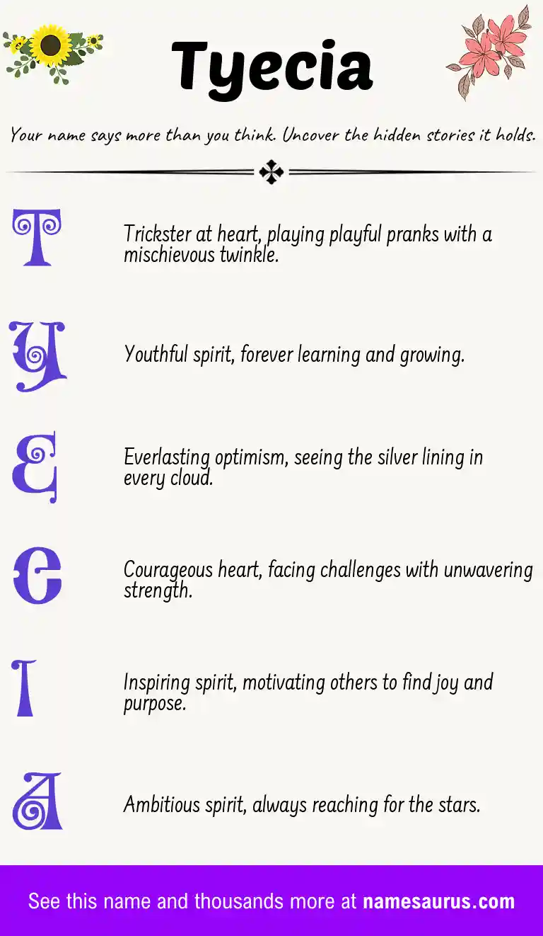 Acrostic poem about Tyecia.