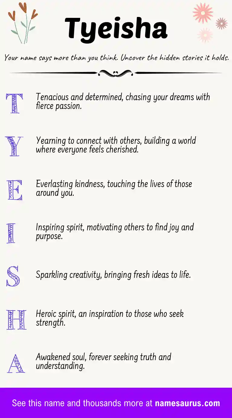 Acrostic poem about Tyeisha.