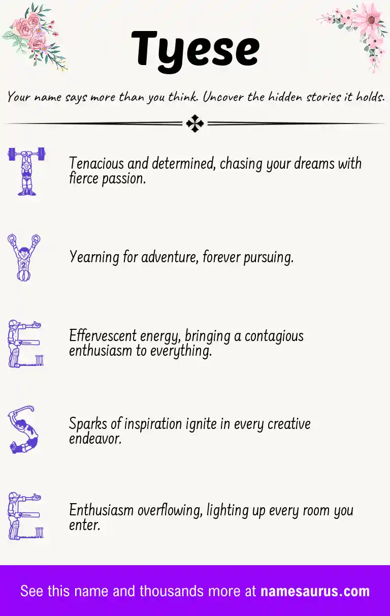 Acrostic poem about Tyese.