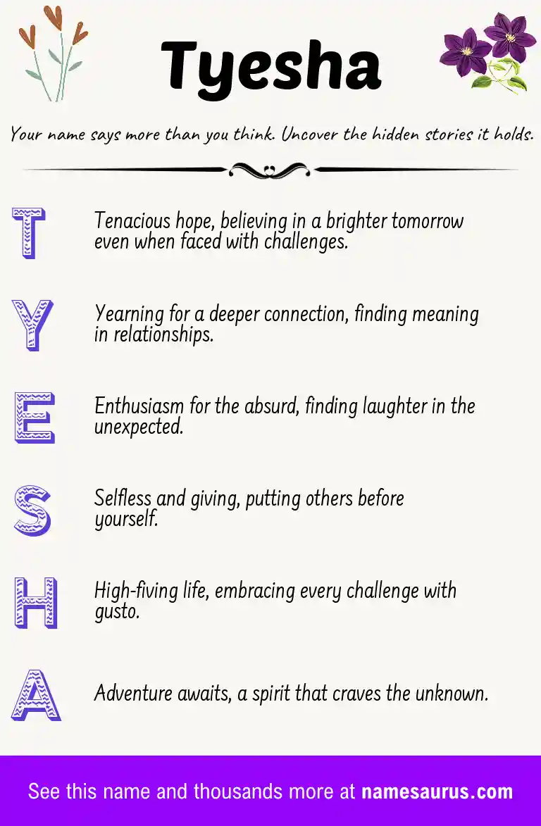 Acrostic poem about Tyesha.