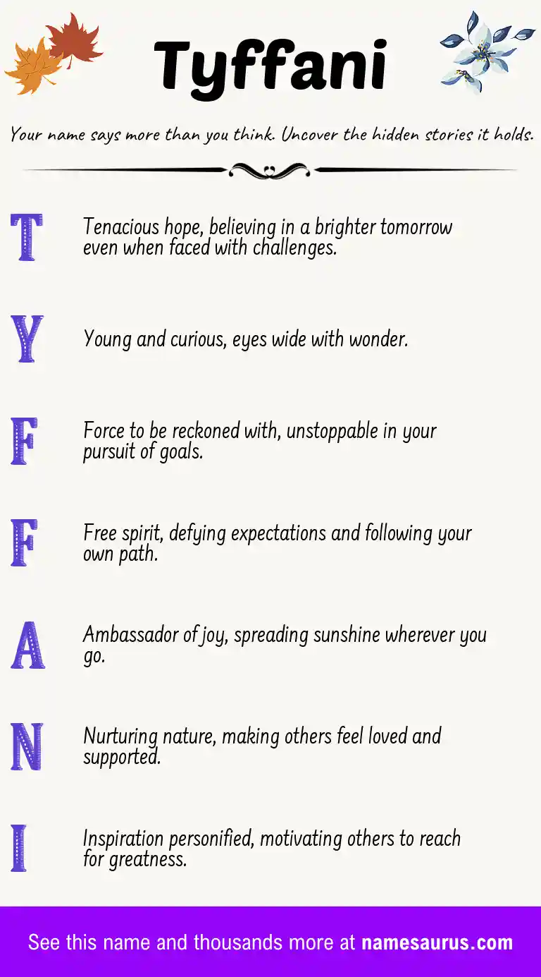 Acrostic poem about Tyffani.