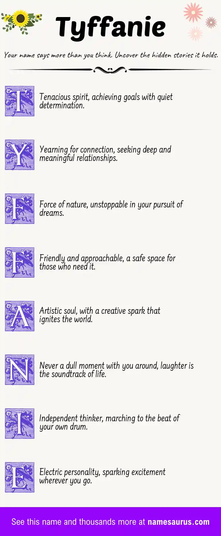 Acrostic poem about Tyffanie.