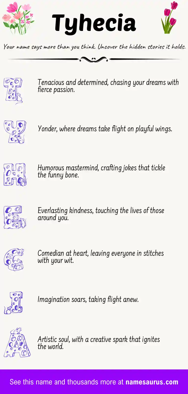 Acrostic poem about Tyhecia.