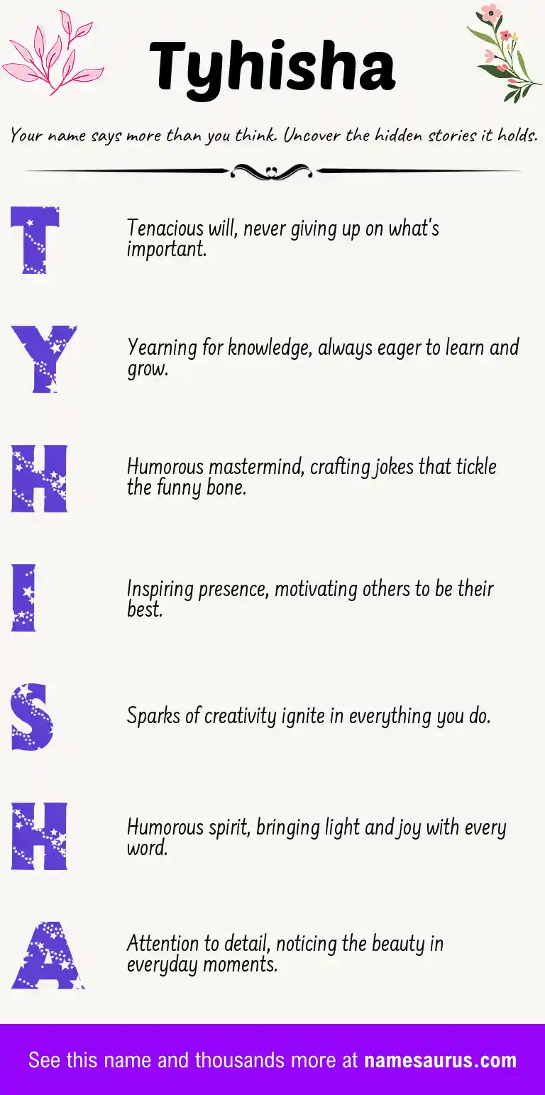 Acrostic poem about Tyhisha.