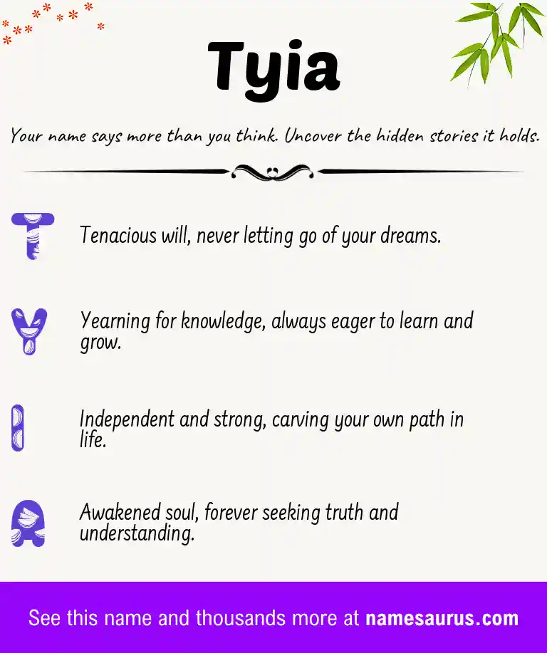 Acrostic poem about Tyia.