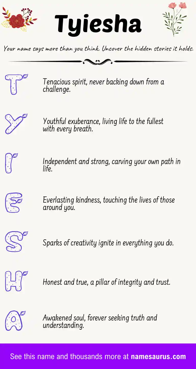 Acrostic poem about Tyiesha.