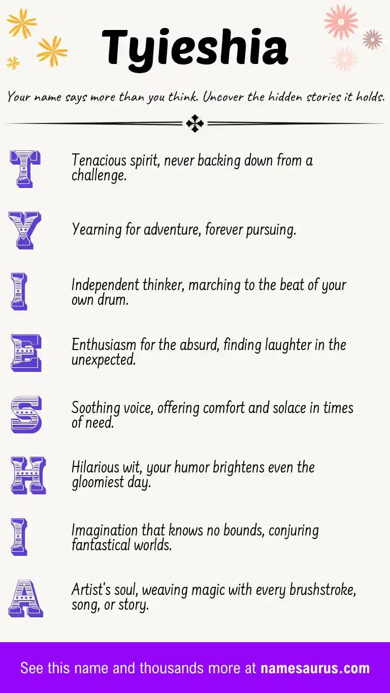 Acrostic poem about Tyieshia.